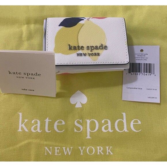 NWT OVER 40% off!  Kate Spade cameron lemon zest trifold wallet - Picture 12 of 12